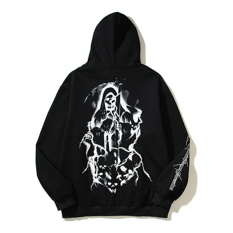Hellstar Hoodie Halloween Demon Printing plus Velvet Hoodie