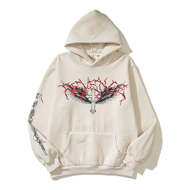 Hellstar Hoodie Halloween Demon Printing plus Velvet Hoodie