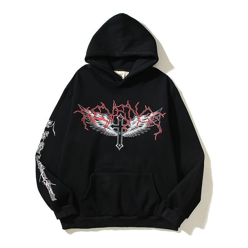 Hellstar Hoodie Halloween Demon Printing plus Velvet Hoodie